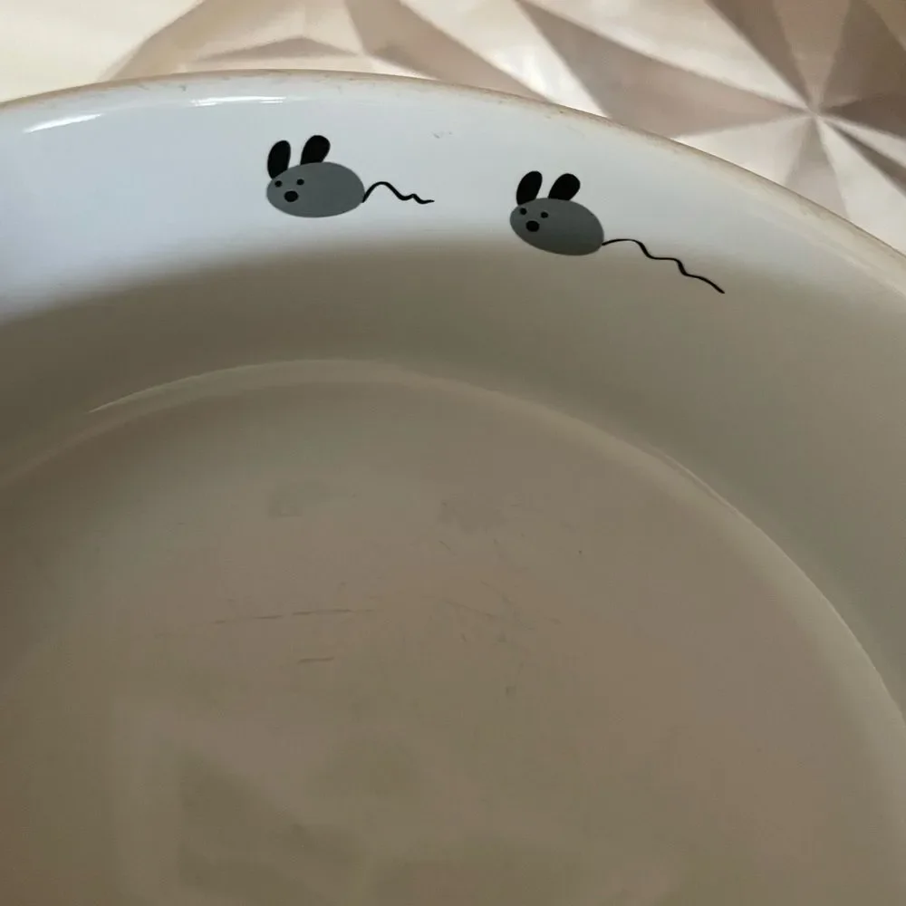 Whisker City Mice Cat Dish & Vintage Dept 56 80’s Cat Frame